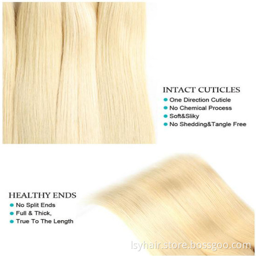 Lsy Platinum Blonde #613 Straight 100% Human Hair Weaving 10''-30''Inches One Bundles Remy Hair Overnight Shipping